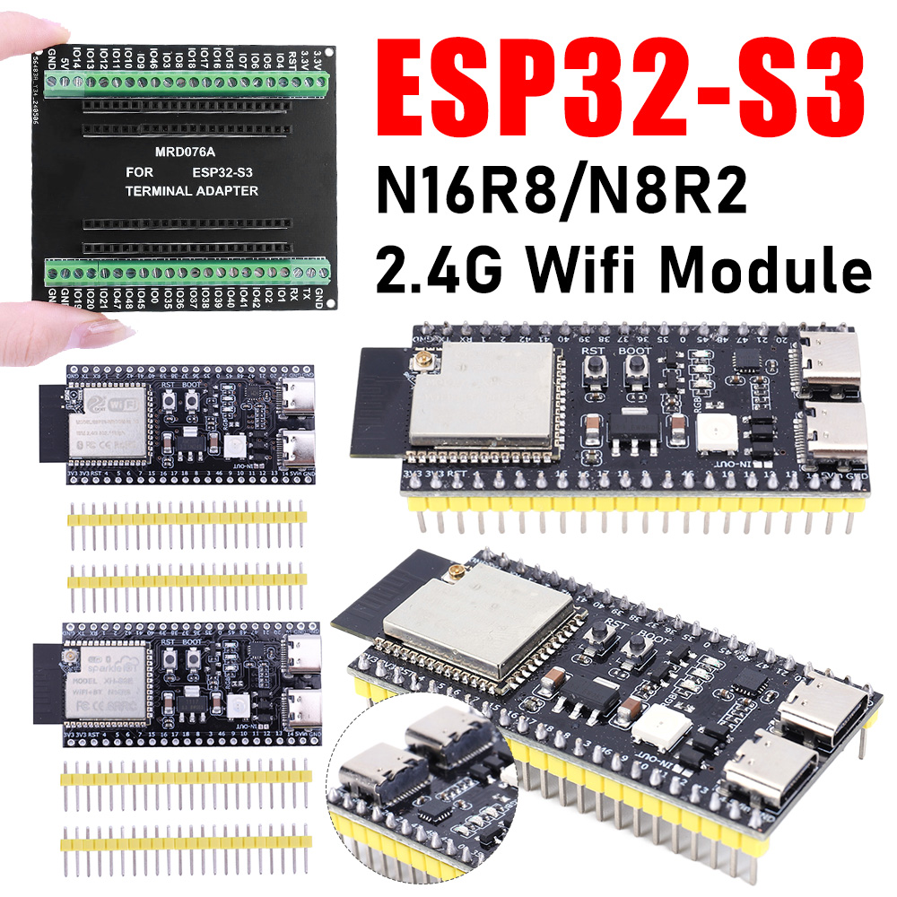 Esp32 S3 Development Board Lot - บอร์ดพัฒนา ESP32 S3 พร้อมชุดอะแดปเตอร์เสริม โมดูล Wifi